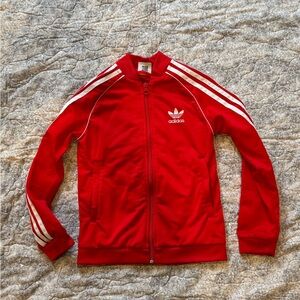 Adidas Bold Red Zip-Up Jacket